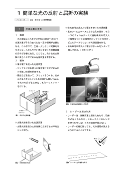 簡単な光の反射と屈折の実験