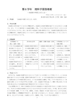 第６学年 理科学習指導案－水溶液の性質とはたらき－