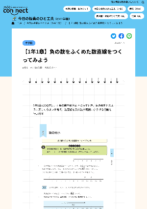 【1年1章】負の数をふくめた数直線をつくってみよう