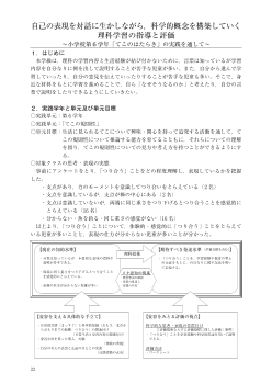 自己の表現を対話に生かしながら，科学的概念を構築していく理科学習の指導と評価～小学校第6学年「てこのはたらき」の実践を通して～