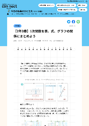 【2年3章】1次関数を表、式、グラフの関係にまとめよう