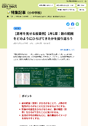 【思考を見せる板書例】1年1章：数の範囲をどのようにひろげてきたかを振り返ろう