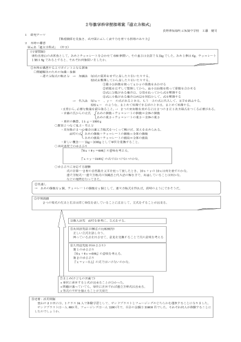 ２年数学科学習指導案「連立方程式」(PDFファイル)