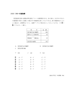 フローの諸指標（2013年［政経］センター試験本試験より）