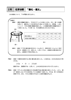 （評価問題）2年 化学分野「酸化・還元」