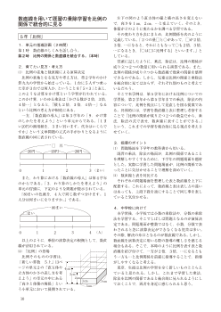 数直線を用いて既習の乗除学習を比例の関係で統合的に見る／５年「比例」