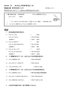 （基本文100選）Unit 3　わたしの好きなこと　［Part 3］ I do not play baseball.