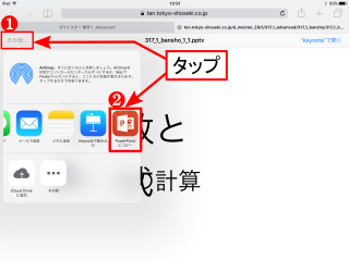 iPad Safariのプレビュー画面