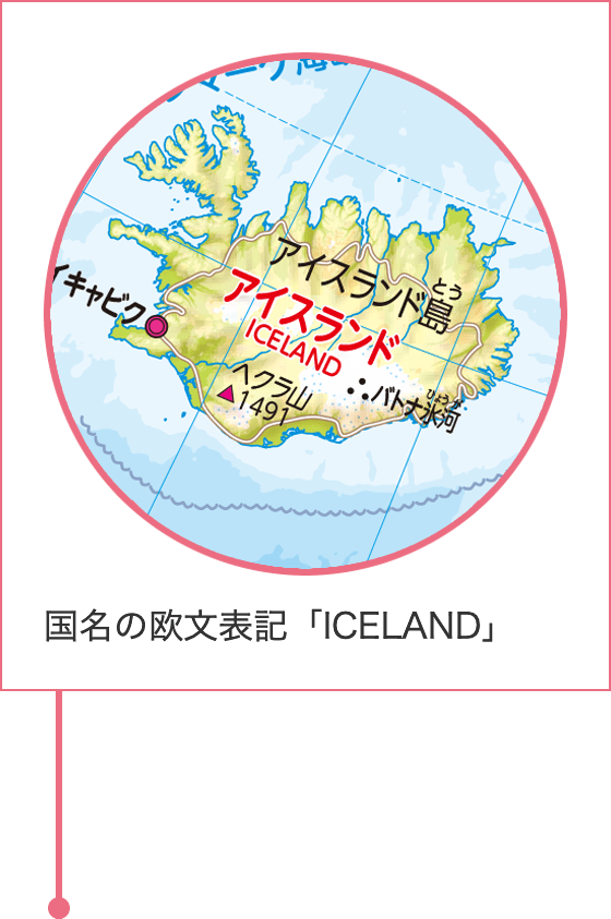 国名の欧文表記「ICELAND」